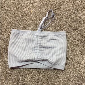 Light Blue Ribbed Tube Top